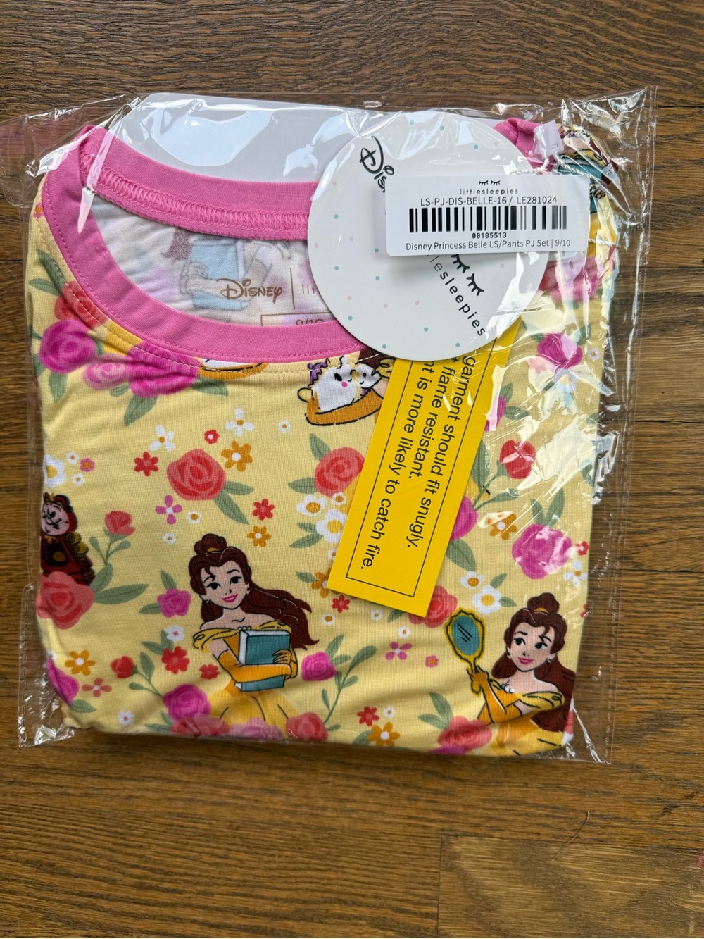 Little Sleepies Disney Belle Floral Girls Pajama, NWT / NIB size 9/10